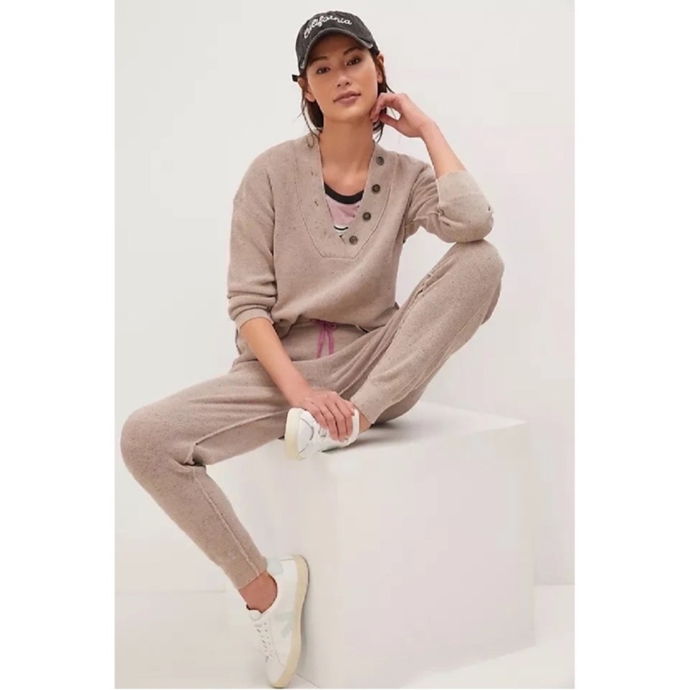 DAILY PRACTICE by Anthropologie | Knit Lounge Set in Oatmeal | XL